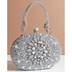 Rhinestone Top Handle Evening Handbag