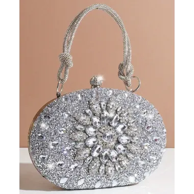 Rhinestone Top Handle Evening Handbag