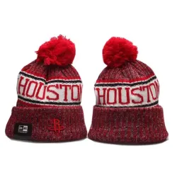 Rockets Team Logo Red Cuffed Pom Knit Hat YP