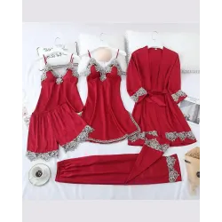 Satin 5-Piece Pajama Set