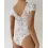 Scallop Trim Backless Crochet Lace Bodysuit