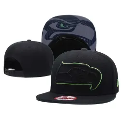 Seahawks Team Logo Black Adjustable Hat GS