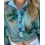 See Through Mesh Floral Print Button Up Crop Top