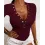 Short Sleeve V-Neck Snap Button Ribbed Top