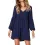 Solid V-Neck Long Sleeve Casual Dress