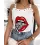 Star Lip Leopard Print Tank Top