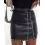 Studded Decor PU Leather Slit Mini Skirt