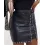 Studded Decor PU Leather Slit Mini Skirt