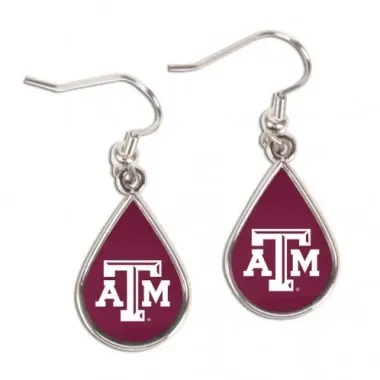 Texas A&M Aggies Earrings Tear Drop Style - Special Order