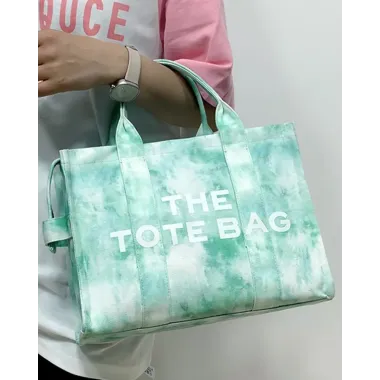 Tie Dye Letter Print Large Capacity Crossbody Tote Bag