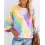 Tie Dye Print Bell Sleeve Casual Top