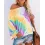 Tie Dye Print Bell Sleeve Casual Top