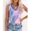 Tie Dye Print V-neck Casual Top