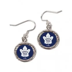 Toronto Maple Leafs Earrings Round Style - Special Order