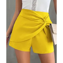 Twisted High Waist Casual Shorts