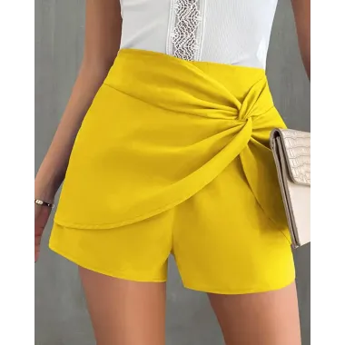 Twisted High Waist Casual Shorts