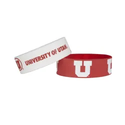 Utah Utes Bracelets - 2 Pack Wide - Special Order