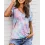 V-neck Tie Dye Print T-shirt