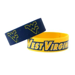 West Virginia Mountaineers Bracelets - 2 Pack Wide - Special Order