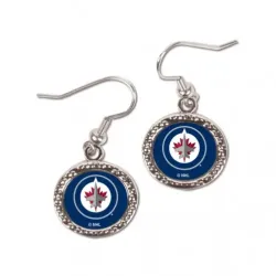 Winnipeg Jets Earrings Round Style - Special Order