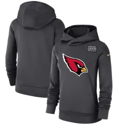 Women Arizona Cardinals Anthracite Nike Crucial Catch Performance Hoodie