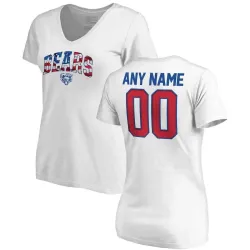 Women Customized Chicago Bears NFL Pro Line by Fanatics Branded Any Name & Number Banner Wave V Neck T-Shirt White