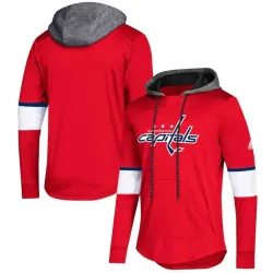 Women Washington Capitals Red Customized All Stitched Hooded Sweatshirt