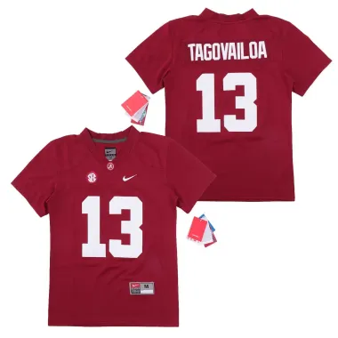 Youth Alabama Crimson Tide 13 Tua Tagovailoa Red College Football Jersey