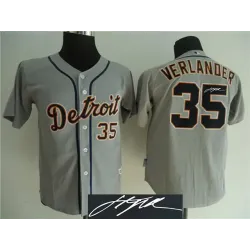 Youth Detroit Tigers #35 Justin Verlander Gray Signature Edition Jerseys