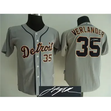 Youth Detroit Tigers #35 Justin Verlander Gray Signature Edition Jerseys