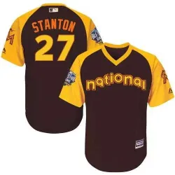 Youth Miami Marlins #27 Giancarlo Stanton Brown 2016 All Star National League Stitched Baseball Jersey