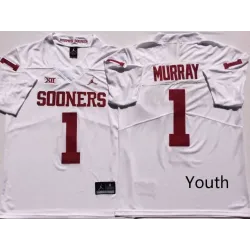 Youth Oklahoma Sooners 1 Kyler Murray White College Football Jersey