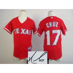 Youth Texas Rangers #17 Nelson Cruz Red Signature Edition Jerseys