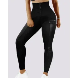 Zipper Design High Waist Tummy Control Yoga Pants